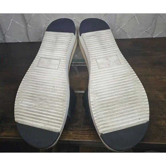 🔥 Sam Edelman Ariane Womens Sz 9 1/2 Black Leather Buckle Slide Sandals Shoes - Picture 9 of 11